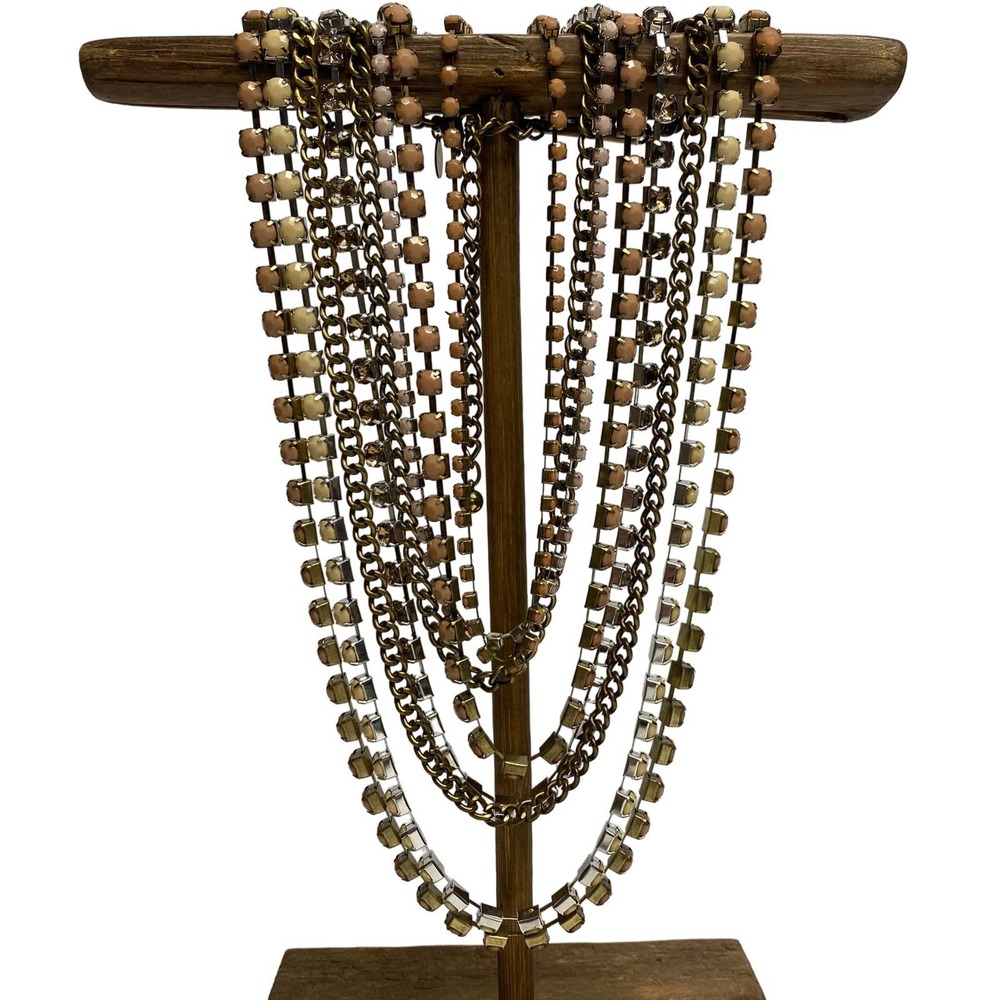 Vintage Chico’s 8 strand necklace rhinestones facets